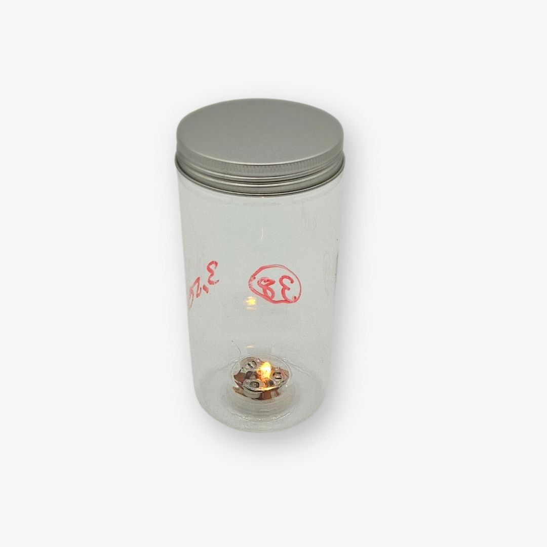 Deko Glas beleuchtet (Kunststoff + Deckel)