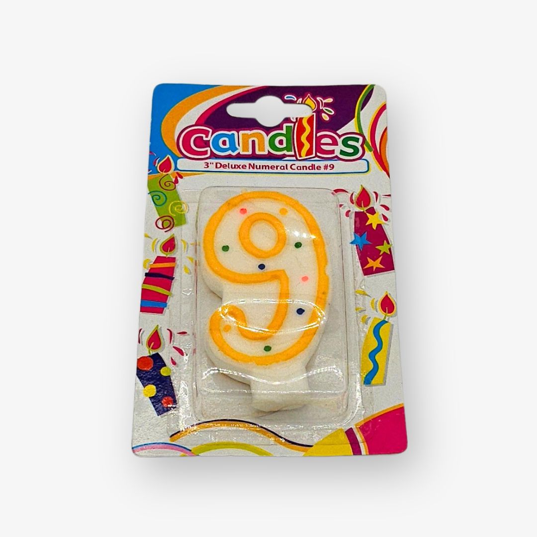 Kerze 9 Jahre gelb