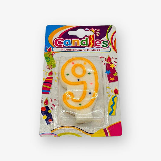 Kerze 9 Jahre gelb