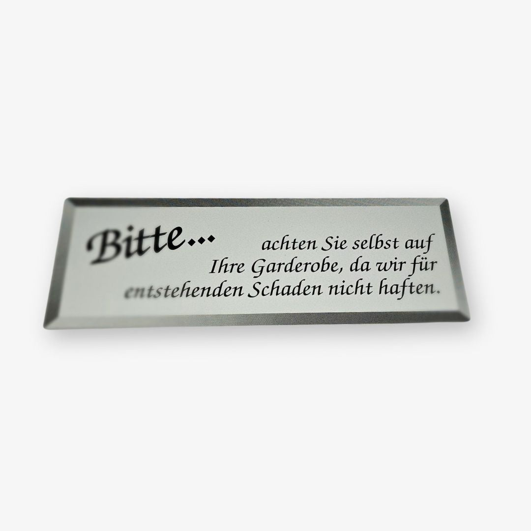 Garderobenschild
